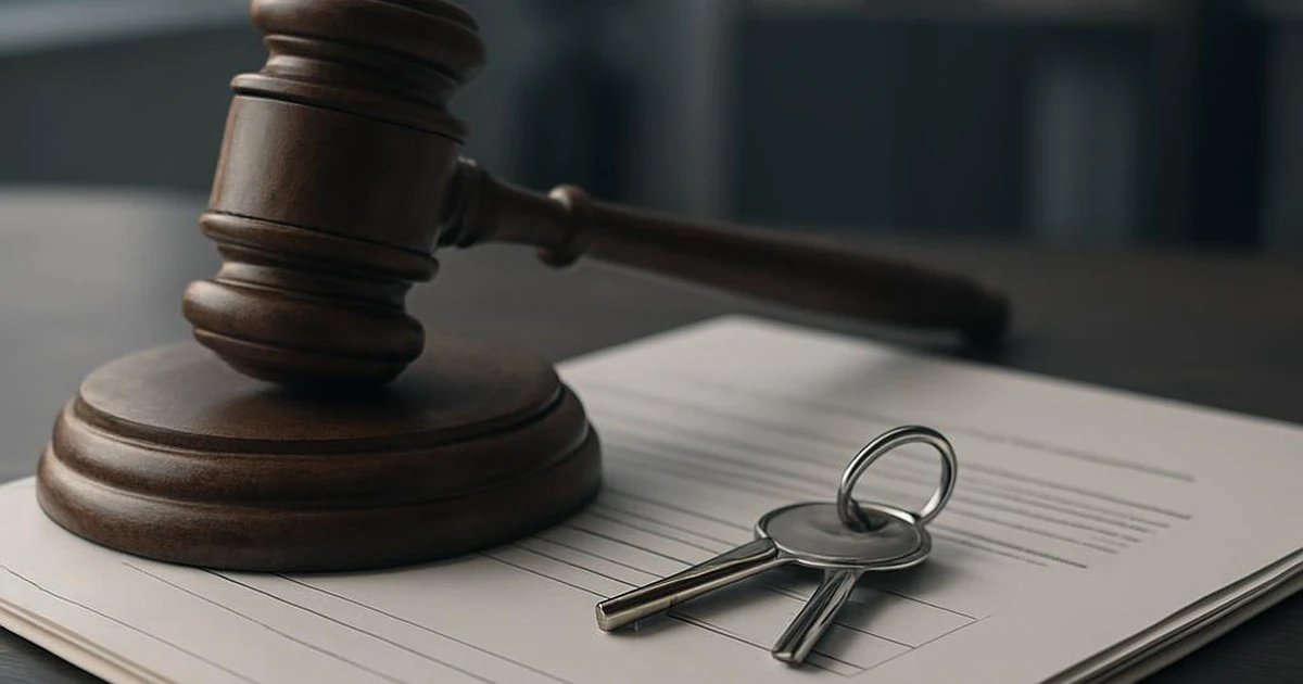 Mazo judicial y llaves sobre documentos de subasta - cesión de remate producto estrella 2026 - Ayuda Cesiones